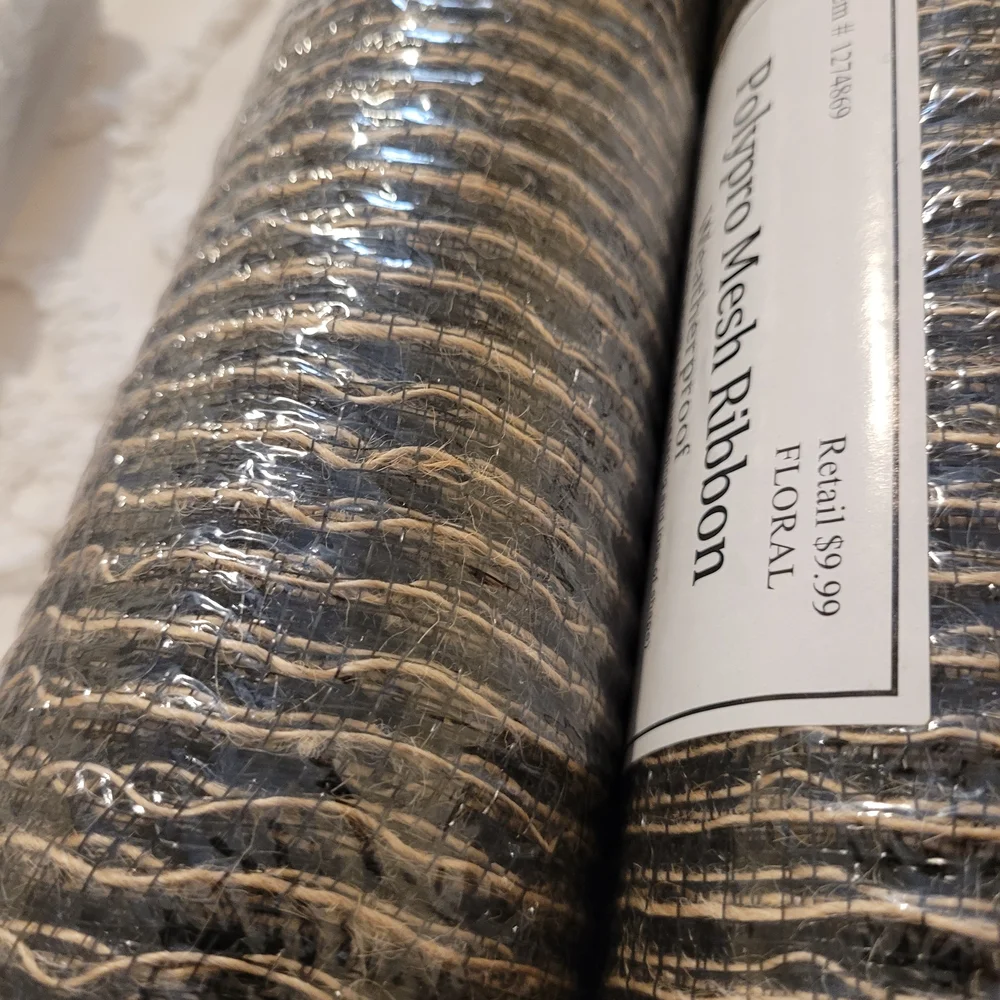 Hobby Lobby Black/white, Black/tan Mesh Rolls, Craft Supply, Wreath Supplies
